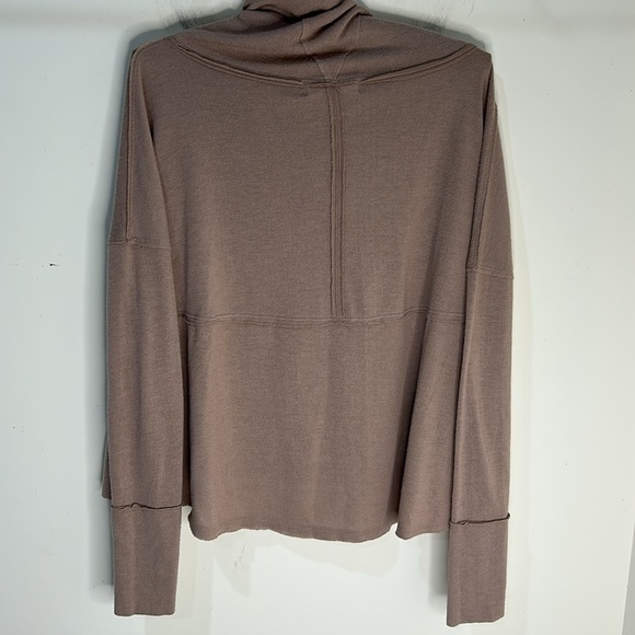 FREE PEOPLE WE THE FREE Cozy Time Funnel Neck Top Chocolate Size Small - Picture 3 of 16